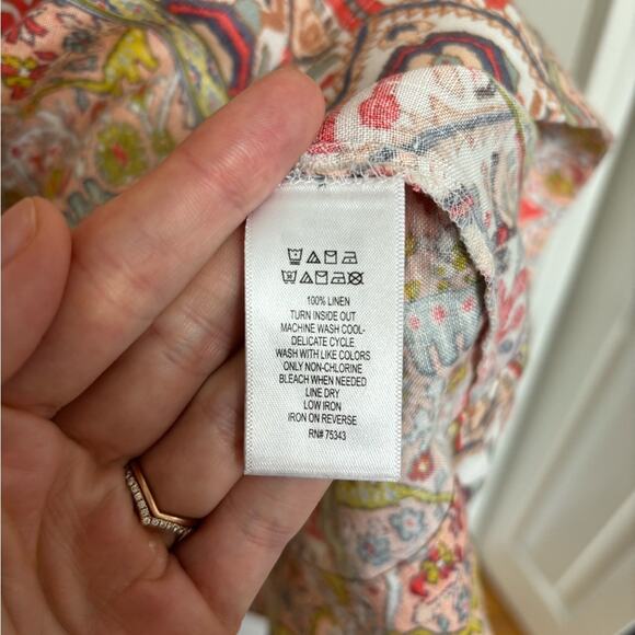 Rachel Zoe 100% Linen A-Line Aztec Printed Tank Dress - Size S - Picture 7 of 7